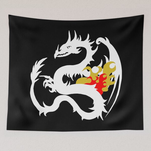Item preview, Asia dragon silhouette, flame pattern designed and sold by Kirei-Lily.