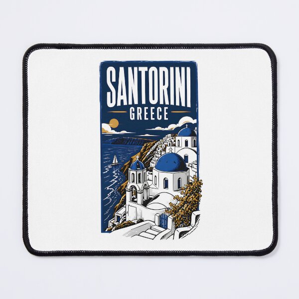Item preview, Santorini Greece Vintage Travel Poster designed and sold by TravelersGems.