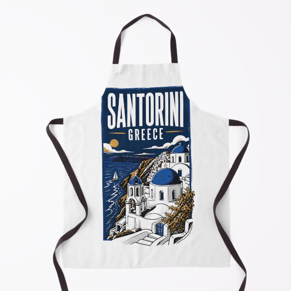 Item preview, Santorini Greece Vintage Travel Poster designed and sold by TravelersGems.