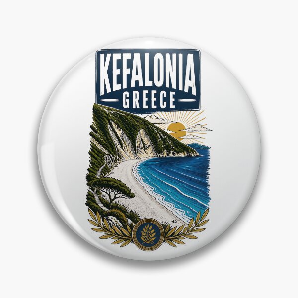 Item preview, Kefalonia Greece Vintage Travel Poster designed and sold by TravelersGems.