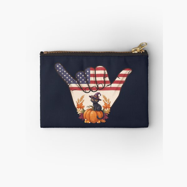 Item preview, USA Shaka Flag Black Cat Pumpkin Halloween Art designed and sold by MythicCotton.