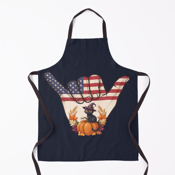 Item preview, USA Shaka Flag Black Cat Pumpkin Halloween Art designed and sold by MythicCotton.
