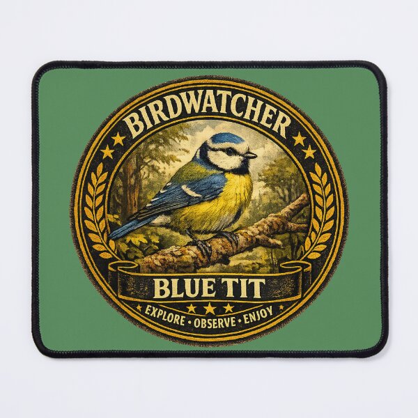 Item preview, Birdwatcher Blue Tit – Vintage Heritage Badge designed and sold by stevenwoodcock.