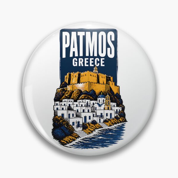 Item preview, Patmos Greece Vintage Travel Poster designed and sold by TravelersGems.