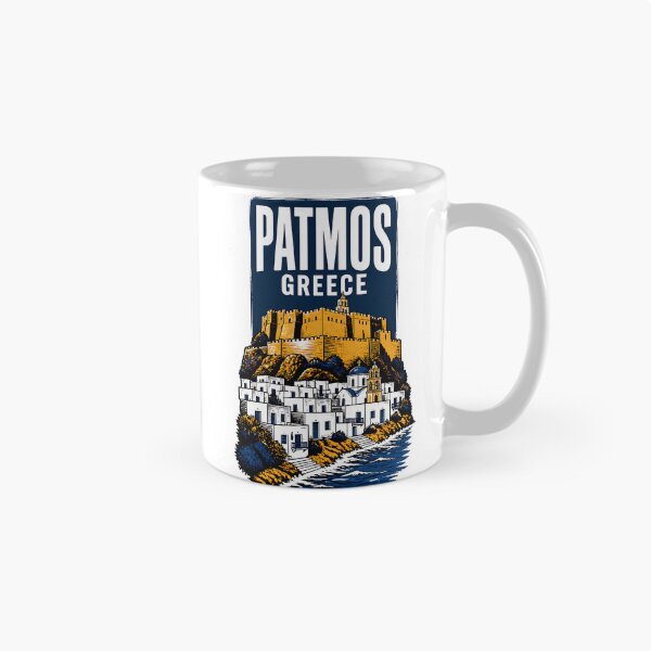 Item preview, Patmos Greece Vintage Travel Poster designed and sold by TravelersGems.