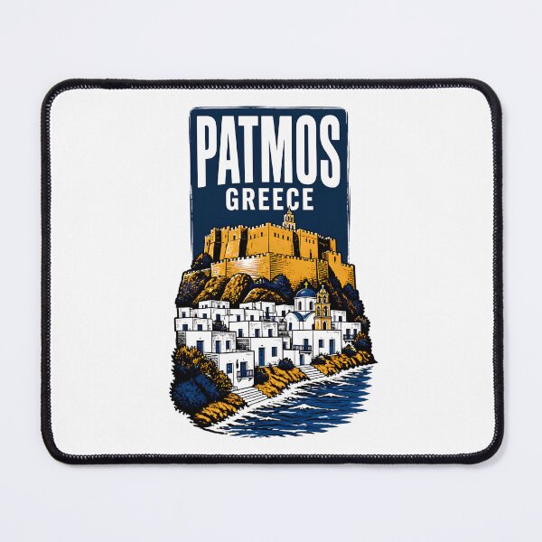 Item preview, Patmos Greece Vintage Travel Poster designed and sold by TravelersGems.