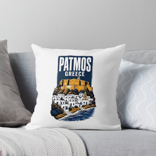 Item preview, Patmos Greece Vintage Travel Poster designed and sold by TravelersGems.