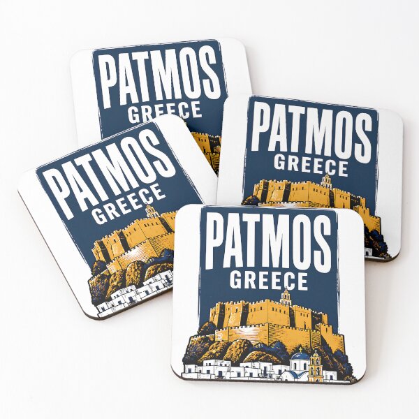 Item preview, Patmos Greece Vintage Travel Poster designed and sold by TravelersGems.