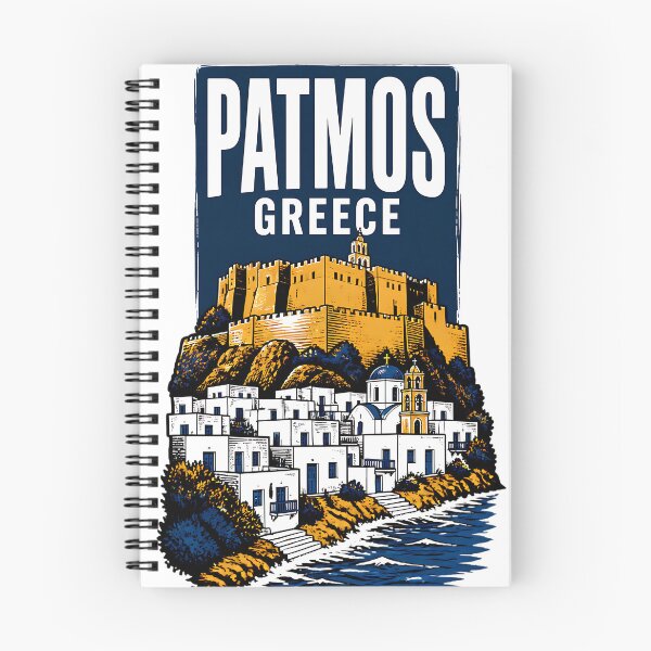 Item preview, Patmos Greece Vintage Travel Poster designed and sold by TravelersGems.