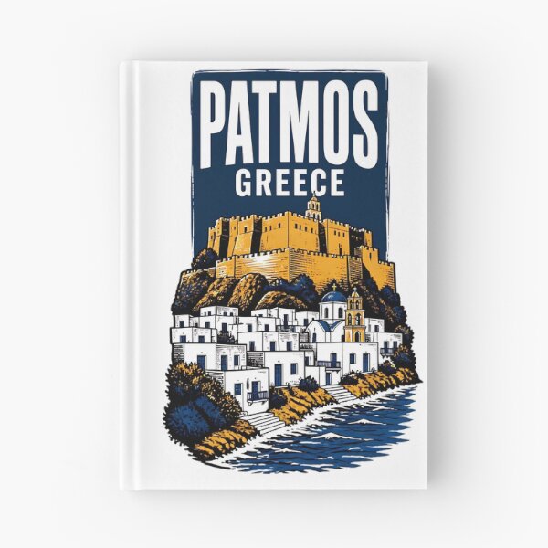 Item preview, Patmos Greece Vintage Travel Poster designed and sold by TravelersGems.