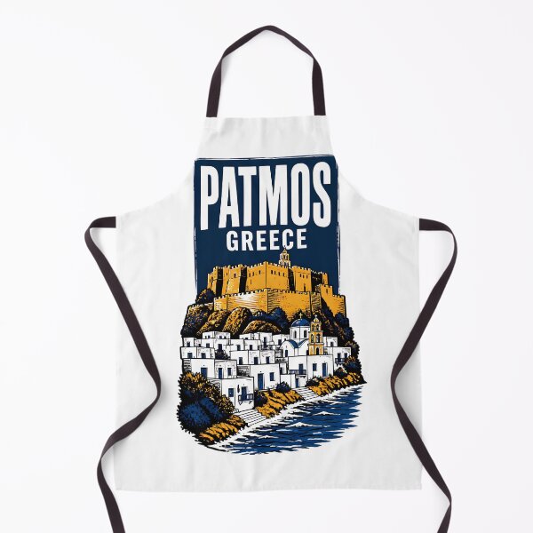 Item preview, Patmos Greece Vintage Travel Poster designed and sold by TravelersGems.