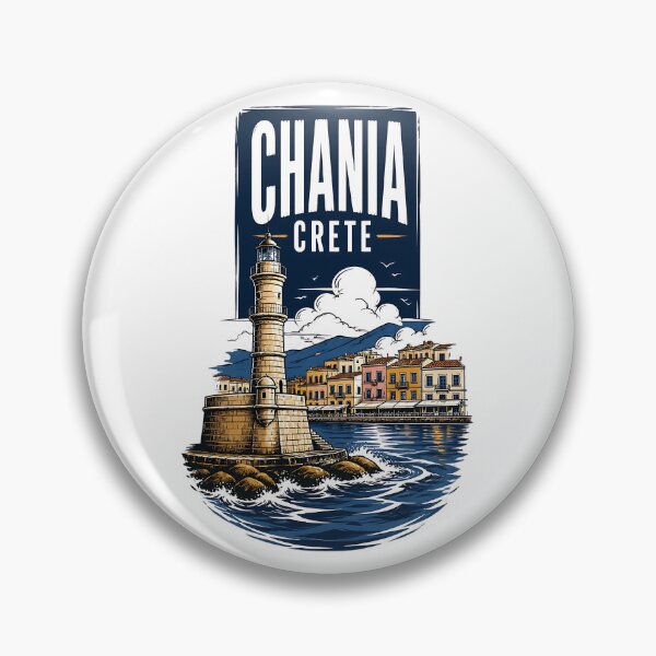 Item preview, Chania Crete Greece Vintage Travel Poster designed and sold by TravelersGems.