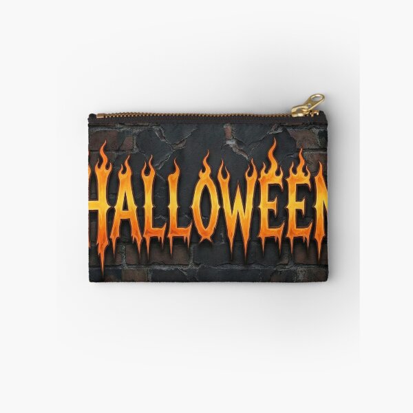 Item preview, Burning Halloween Flame Text on Brick Wall designed and sold by Nela-&-Lena.