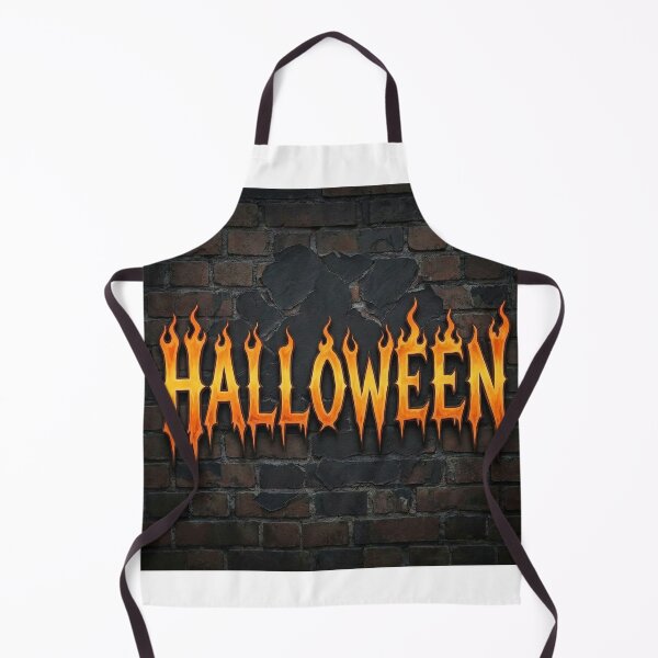 Item preview, Burning Halloween Flame Text on Brick Wall designed and sold by Nela-&-Lena.