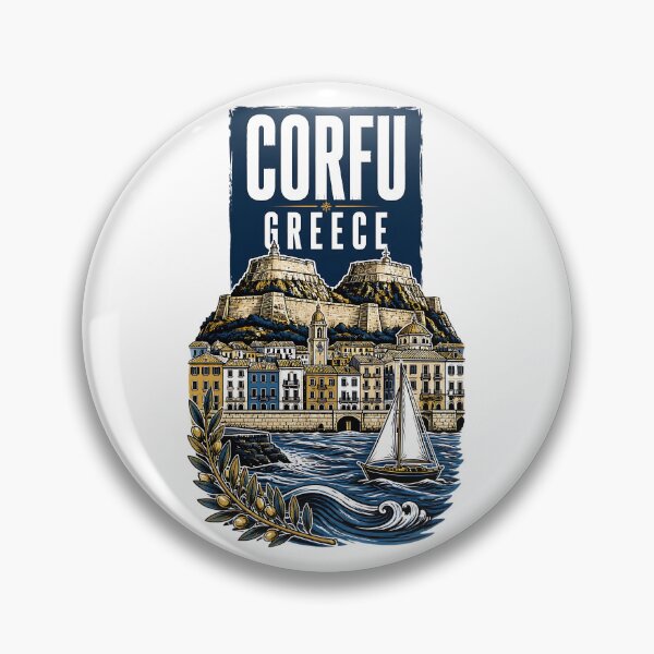 Item preview, Corfu Greece Vintage Travel Poster designed and sold by TravelersGems.