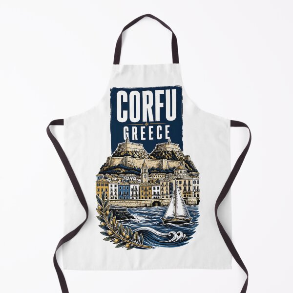 Item preview, Corfu Greece Vintage Travel Poster designed and sold by TravelersGems.