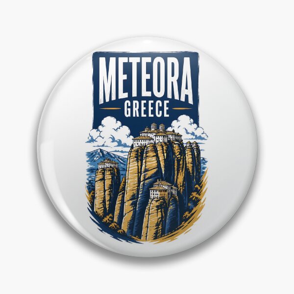 Item preview, Meteora Greece Vintage Travel Poster designed and sold by TravelersGems.