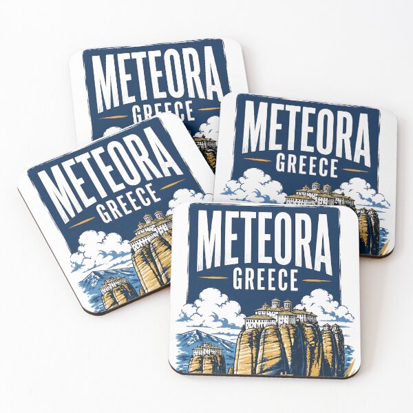 Item preview, Meteora Greece Vintage Travel Poster designed and sold by TravelersGems.