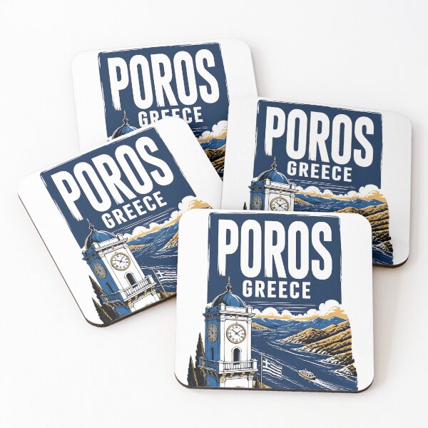 Item preview, Poros Greece Vintage Travel Poster designed and sold by TravelersGems.