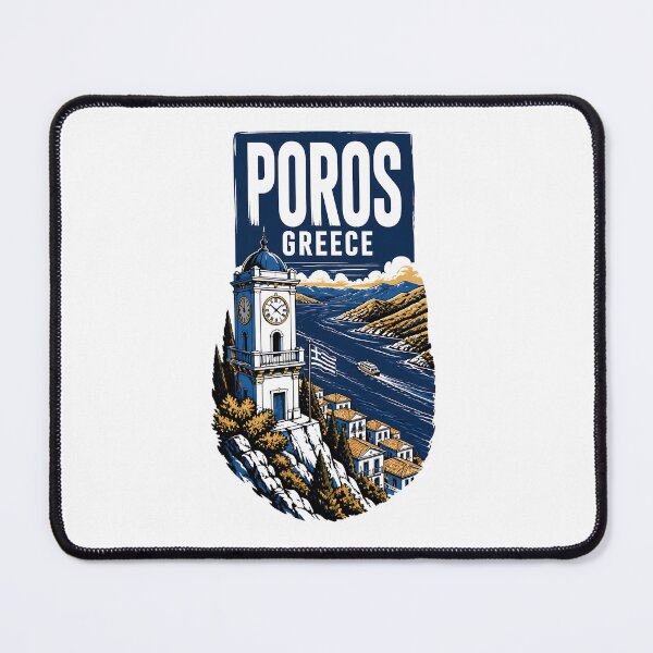 Item preview, Poros Greece Vintage Travel Poster designed and sold by TravelersGems.