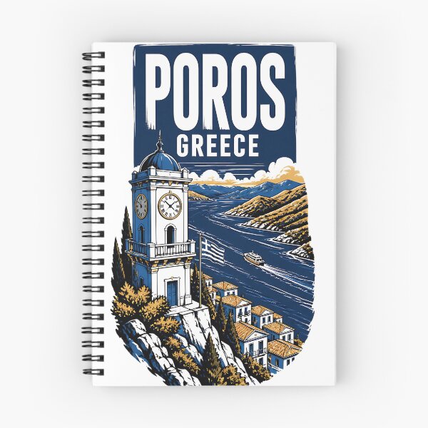 Item preview, Poros Greece Vintage Travel Poster designed and sold by TravelersGems.