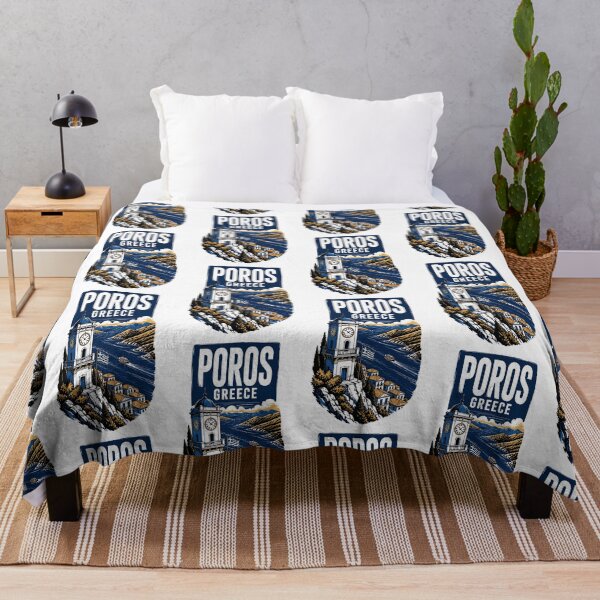 Item preview, Poros Greece Vintage Travel Poster designed and sold by TravelersGems.