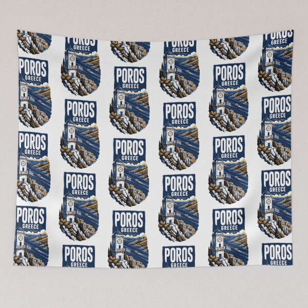 Item preview, Poros Greece Vintage Travel Poster designed and sold by TravelersGems.