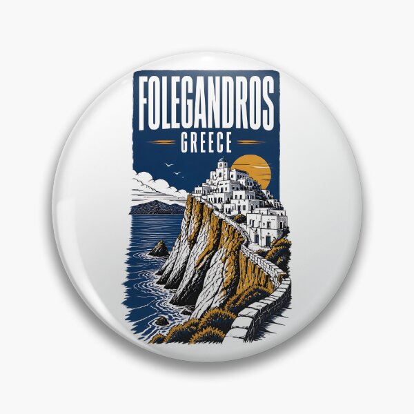 Item preview, Folegandros Greece Vintage Travel Poster designed and sold by TravelersGems.