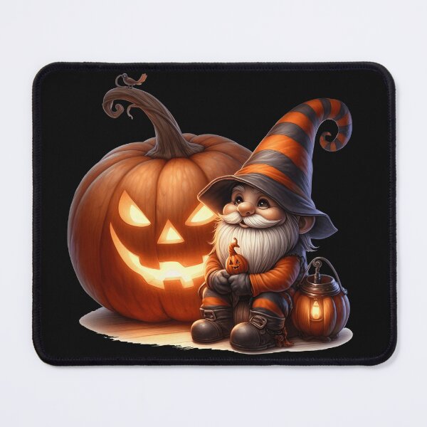Item preview, Glowing Halloween Jack-O'-Lantern Gnome with Lantern and Pumpkin designed and sold by Lorraine Cozy Corner.