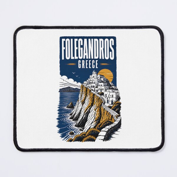 Item preview, Folegandros Greece Vintage Travel Poster designed and sold by TravelersGems.
