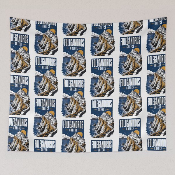 Item preview, Folegandros Greece Vintage Travel Poster designed and sold by TravelersGems.