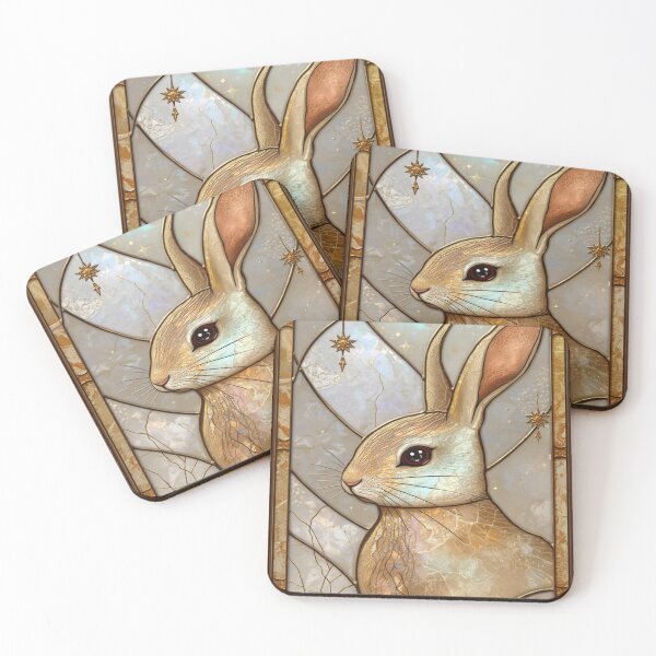 Item preview, Elegant Gothic Stained Glass Rabbit designed and sold by BriSher.