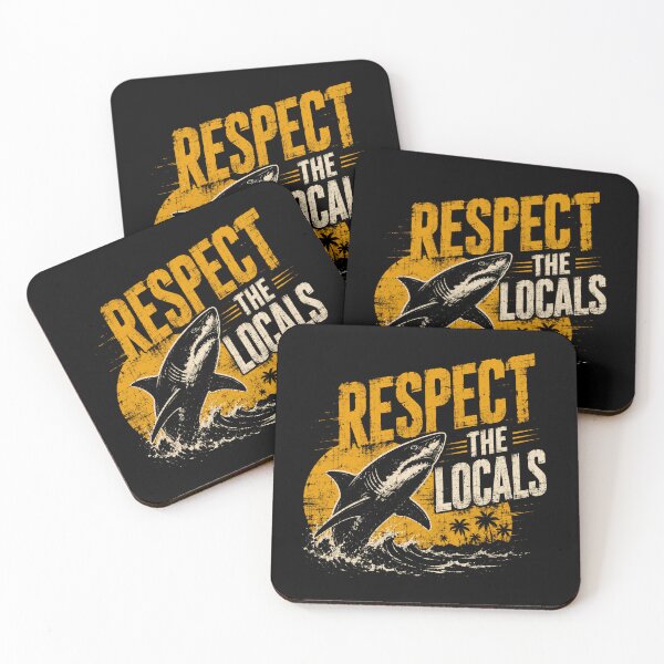 Item preview, Respect The Locals Shark Ocean Surfer Wildlife designed and sold by HumansStuck12.