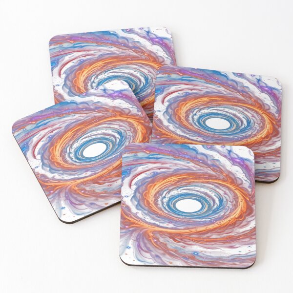 Item preview, The Whirl of Cosmic Dreams, Multicolored Cosmic Spiral - Fluid Abstract Art with Swirl of Colors and Stars designed and sold by RAYBIL.