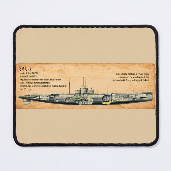 Item preview, SM U-9 German WWI Submarine Cutaway Diagram designed and sold by MilitaryMart.