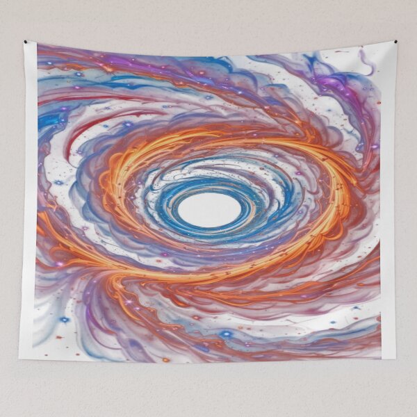 Item preview, The Whirl of Cosmic Dreams, Multicolored Cosmic Spiral - Fluid Abstract Art with Swirl of Colors and Stars designed and sold by RAYBIL.