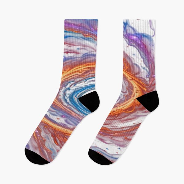 Item preview, The Whirl of Cosmic Dreams, Multicolored Cosmic Spiral - Fluid Abstract Art with Swirl of Colors and Stars designed and sold by RAYBIL.