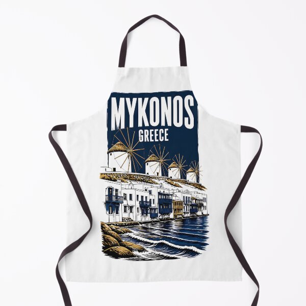 Item preview, Mykonos Greece Vintage Travel Poster designed and sold by TravelersGems.