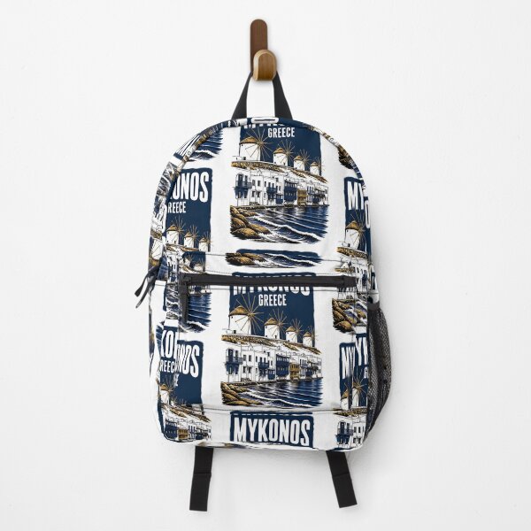 Item preview, Mykonos Greece Vintage Travel Poster designed and sold by TravelersGems.