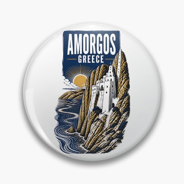 Item preview, Amorgos Greece Vintage Travel Poster designed and sold by TravelersGems.