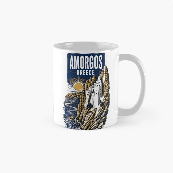 Item preview, Amorgos Greece Vintage Travel Poster designed and sold by TravelersGems.
