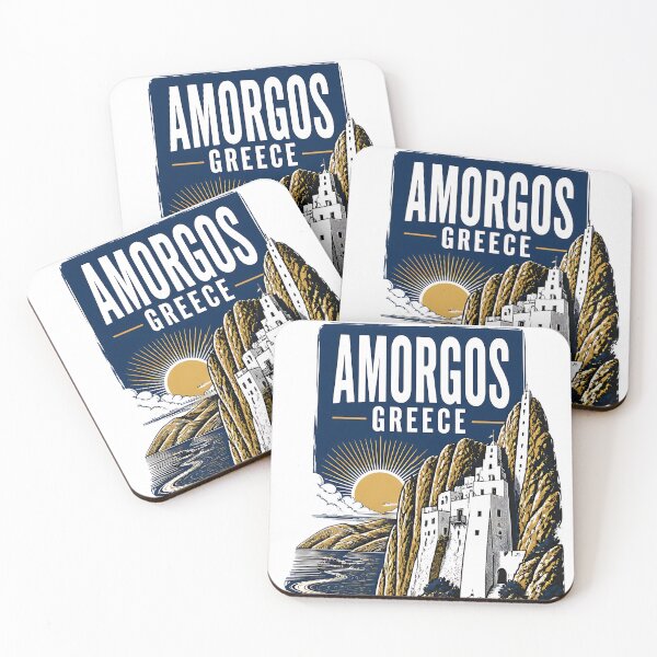 Item preview, Amorgos Greece Vintage Travel Poster designed and sold by TravelersGems.