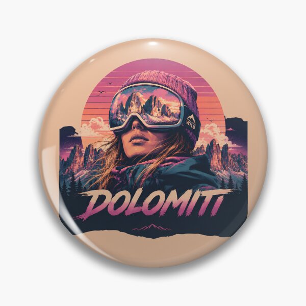 Item preview, Tre Cime di Lavaredo Dolomites Ski Snowboard Vaporwave art designed and sold by SlothcoreVibes.