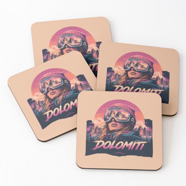 Item preview, Tre Cime di Lavaredo Dolomites Ski Snowboard Vaporwave art designed and sold by SlothcoreVibes.