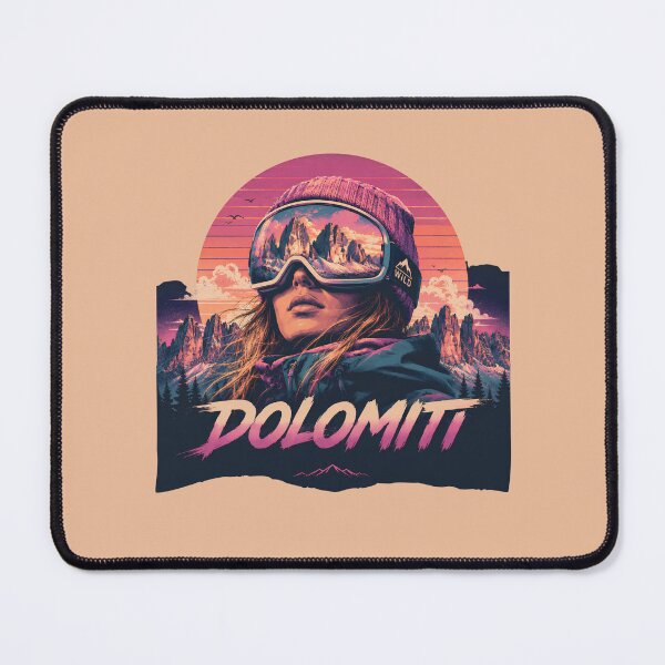 Item preview, Tre Cime di Lavaredo Dolomites Ski Snowboard Vaporwave art designed and sold by SlothcoreVibes.