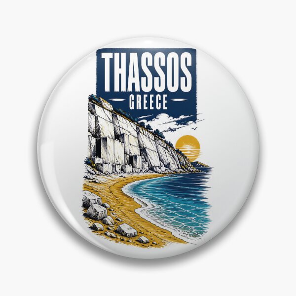 Item preview, Thassos Greece Vintage Travel Poster designed and sold by TravelersGems.