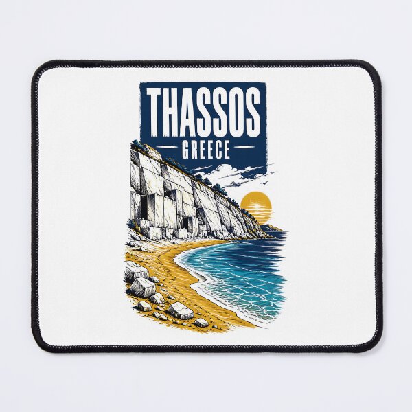 Item preview, Thassos Greece Vintage Travel Poster designed and sold by TravelersGems.