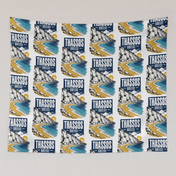 Item preview, Thassos Greece Vintage Travel Poster designed and sold by TravelersGems.