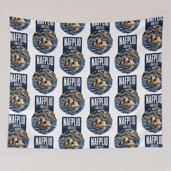Item preview, Nafplio Greece Vintage Travel Poster designed and sold by TravelersGems.