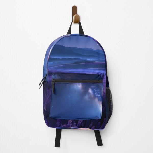 Item preview, Lavender Fields Windmill Under Milky Way | Dreamy Night Landscape designed and sold by DreamyWallVibes.